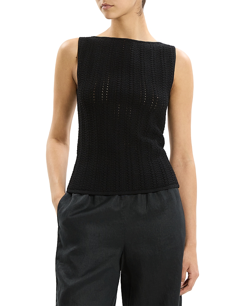Theory Textured Boat Neck Top
