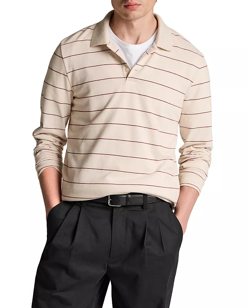 Vince Striped Long Sleeve Polo