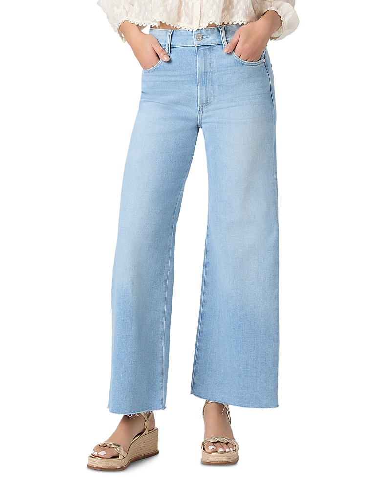 Paige Anessa Petite 28 High Rise Wide Leg Jean In Santorini Sky