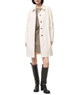 Mid-length Ruched Gabardine Car Coat