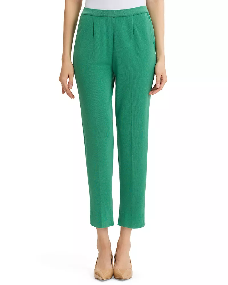 Ming Wang Knit Straight-Leg Ankle Pants