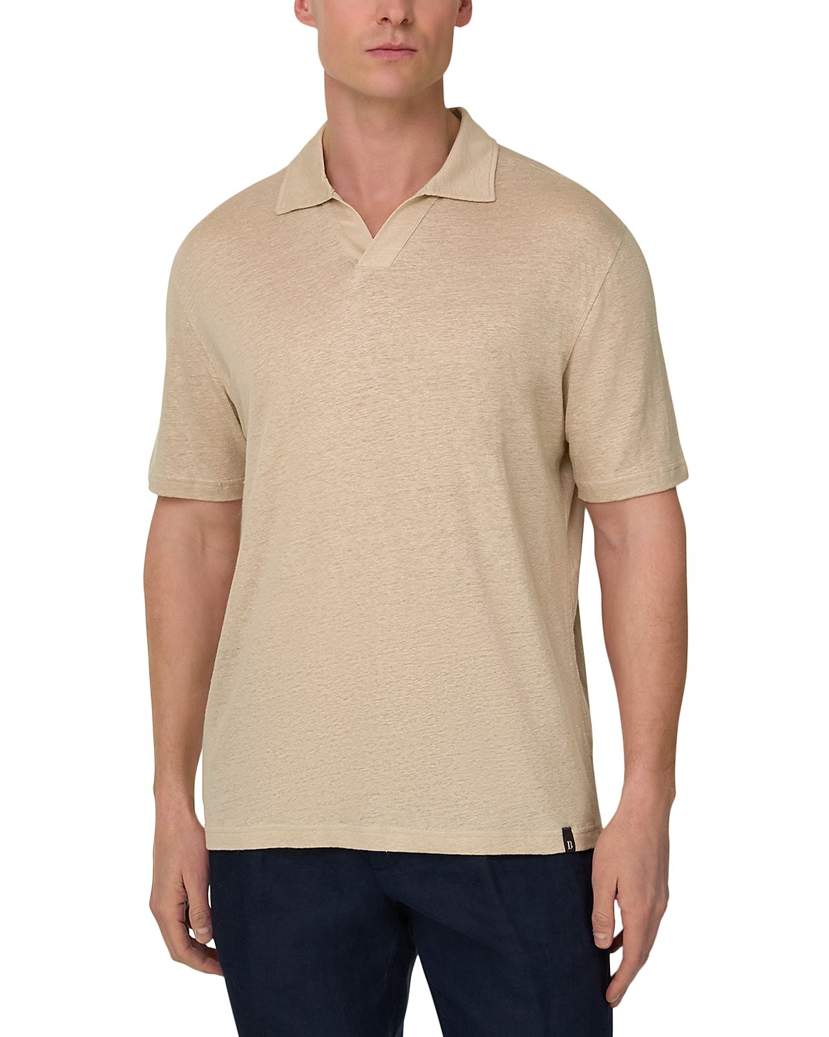 Boggi Milano Stretch Linen Jersey Polo Shirt