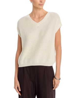 Open Knit Cap Sleeve Top