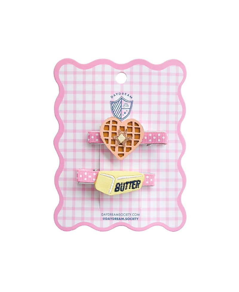 Jollity & Co. Waffle and Butter Hair Clips, Set of 2