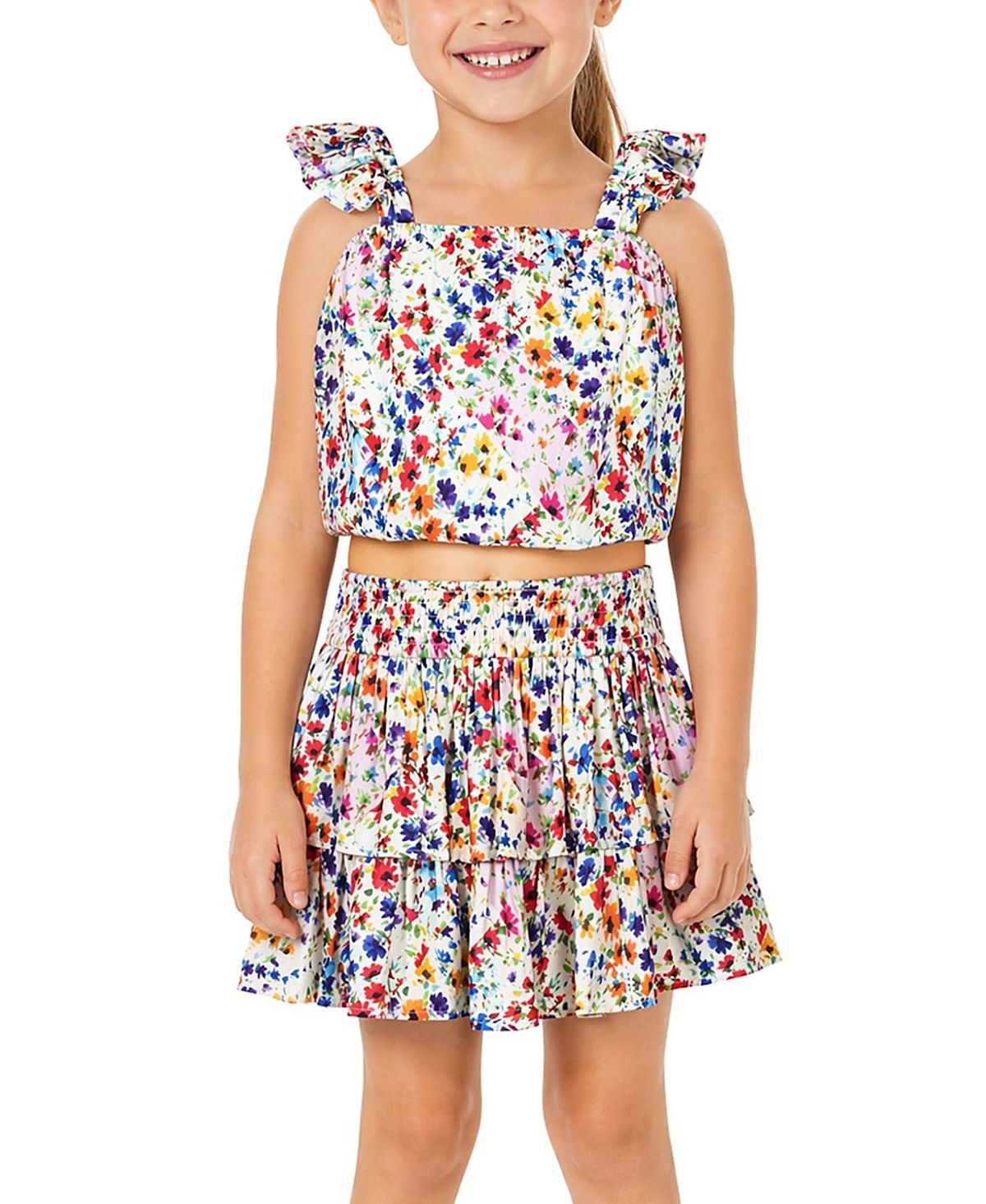 Change of Scenery Girls' Bryn Bubble Top and Smocked Skirt Set - Little Kid, Big Kid
