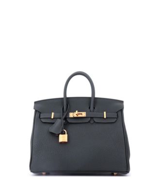 Birkin 25 Handbag Green Togo with Gold Hardware