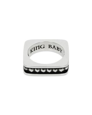 Sterling Silver High Roller Club Heart Suit Square Stack Ring