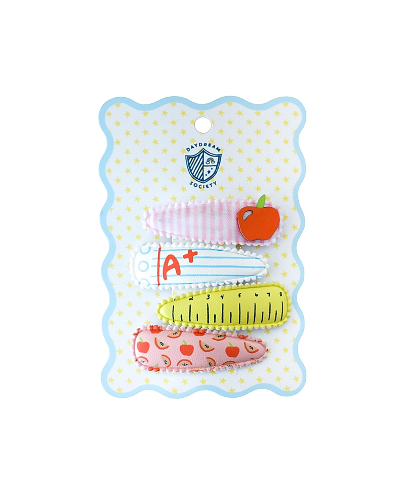 Jollity & Co. Smarty Pants Printed Female Hair Clips, Set of 4