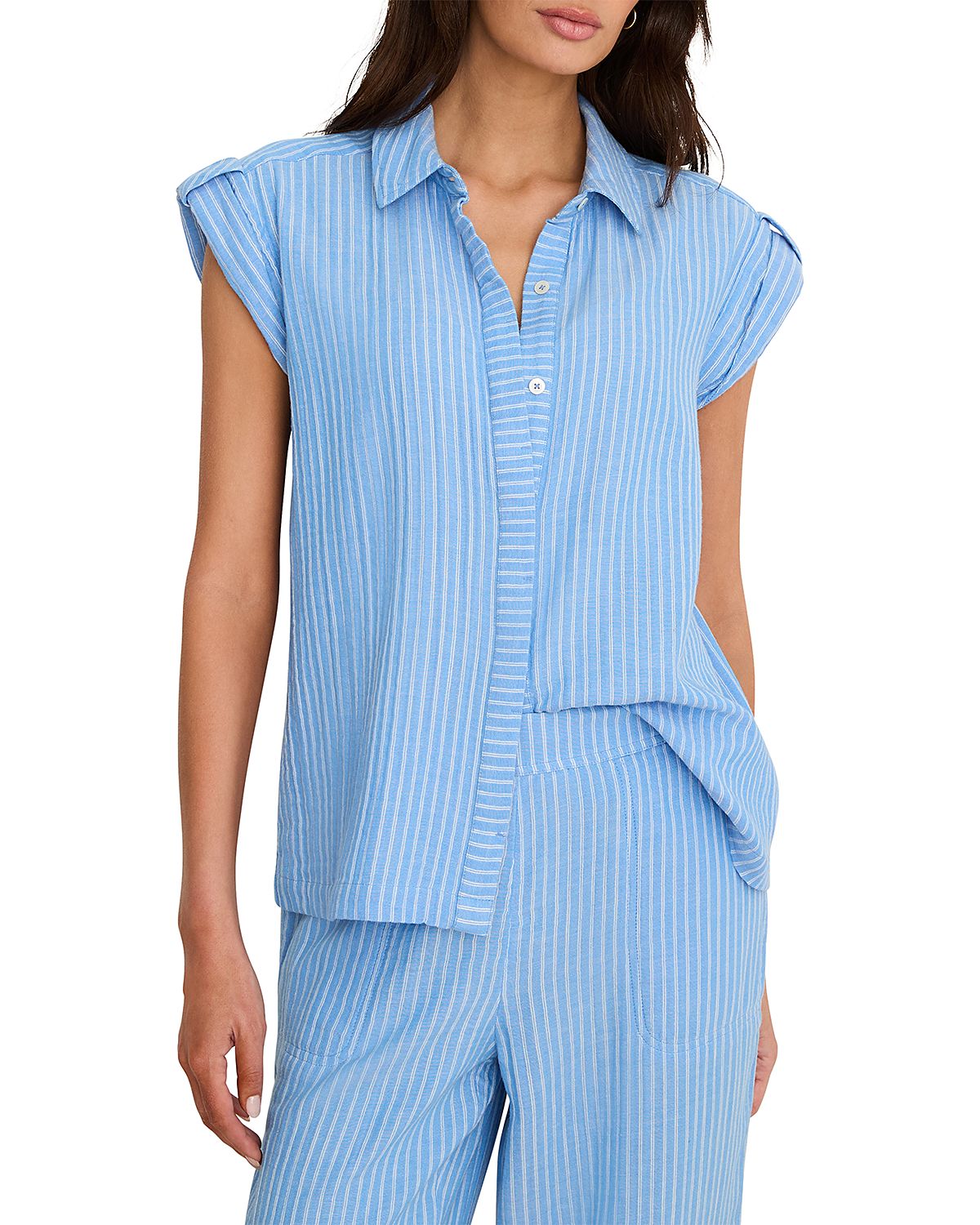 Nic+Zoe Striped Gauze Resort Shirt