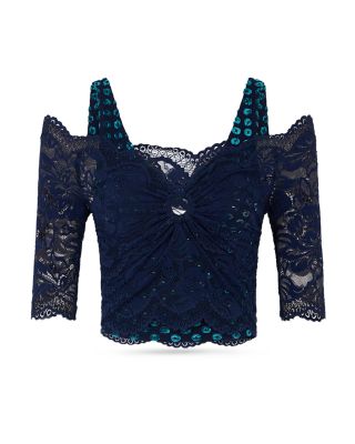 Off Shoulder Mixed Media Top