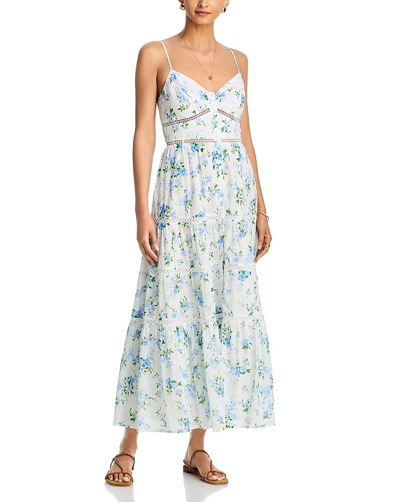 Aqua Floral Cutwork Midi Dress - Exclusive
