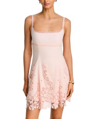 pink lace cut out dress Sleeveless Lace Cut Out Detail Mini Bodycon Dress In Pink Slinky | EGO US