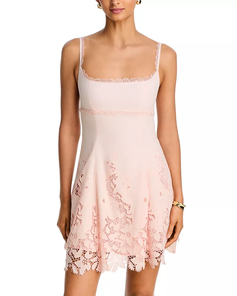 Aqua Lace Cutout Mini Dress - Exclusive
