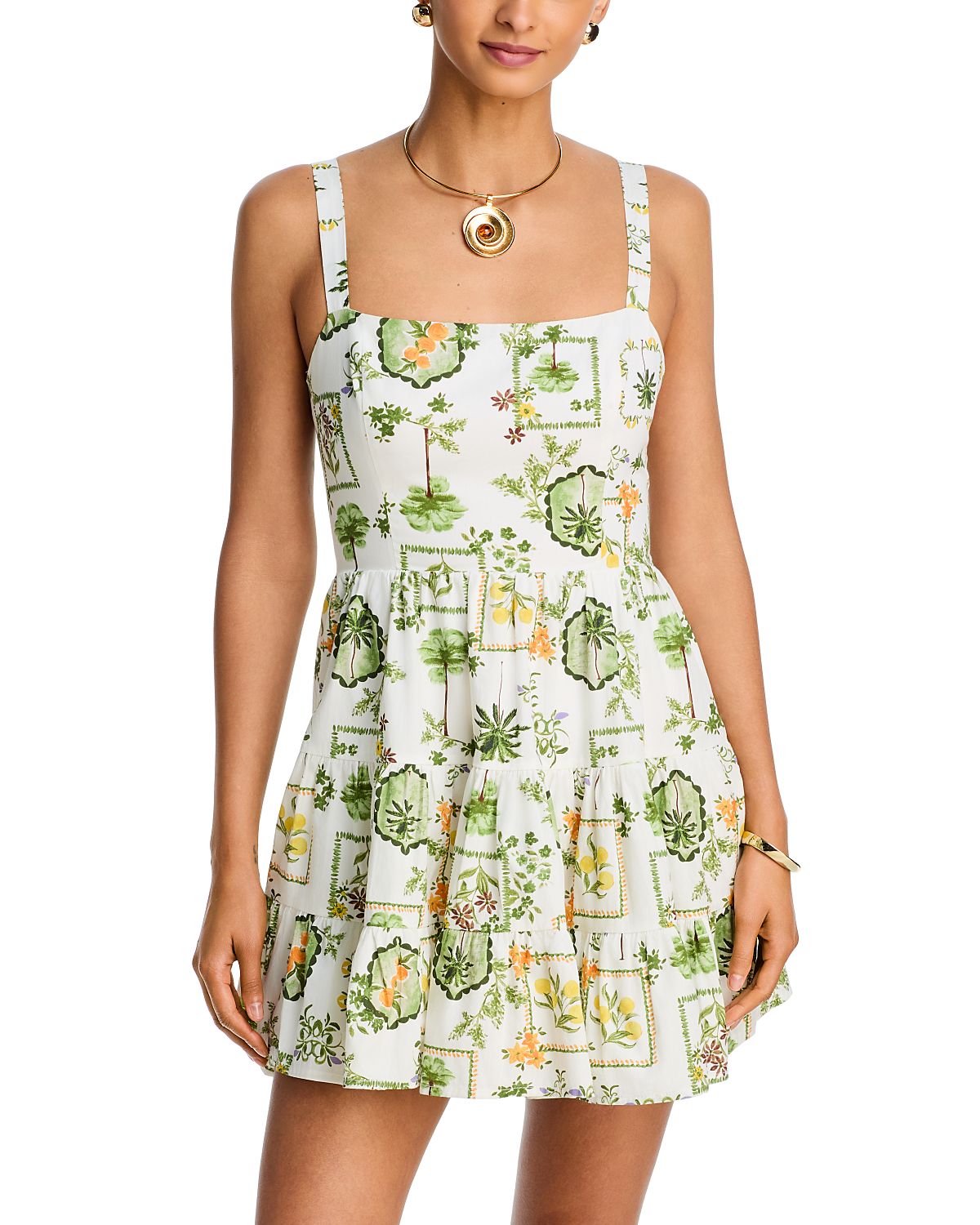 Aqua Garden Print Mini Dress - Exclusive