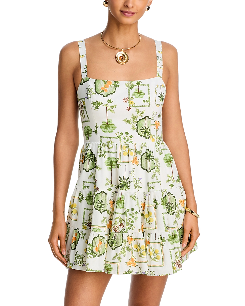 Aqua Garden Print Mini Dress - Exclusive