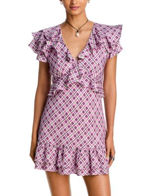 Plaid Ruffle Mini Dress - Exclusive