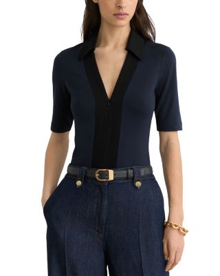 Denny Color Blocked Polo Top