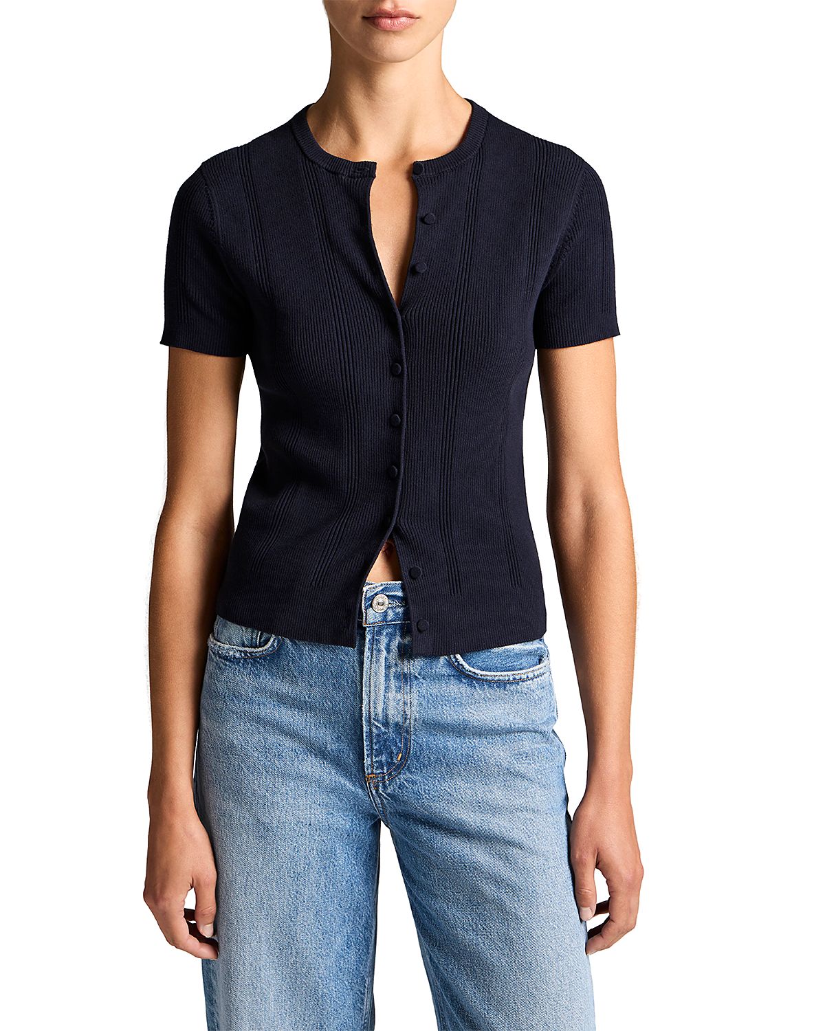 Vince Rib Knit Cardigan Sweater