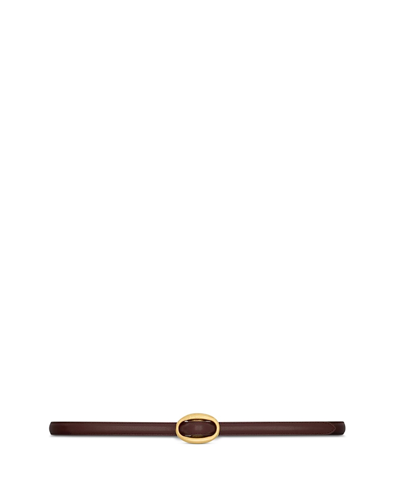 Saint Laurent Oval Buckle Thin Reversible Belt