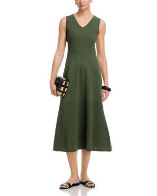 green halter neck prom dress Angel Maternity Annabella Knit Maternity Midi Dress in Sage Green main image 1