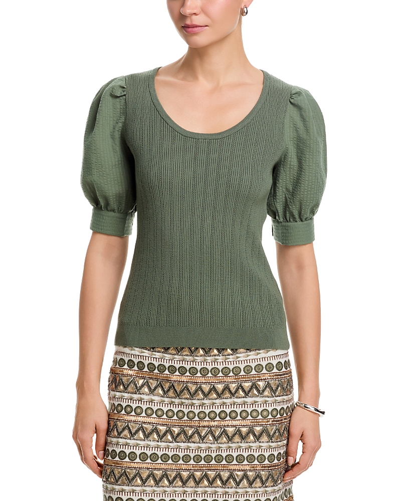 Elie Tahari The Kaeta Puff Sleeve Sweater