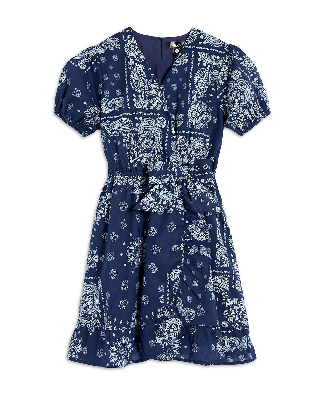 Aqua Girls' Faux Wrap Bandana Dress, Big Kid - Exclusive