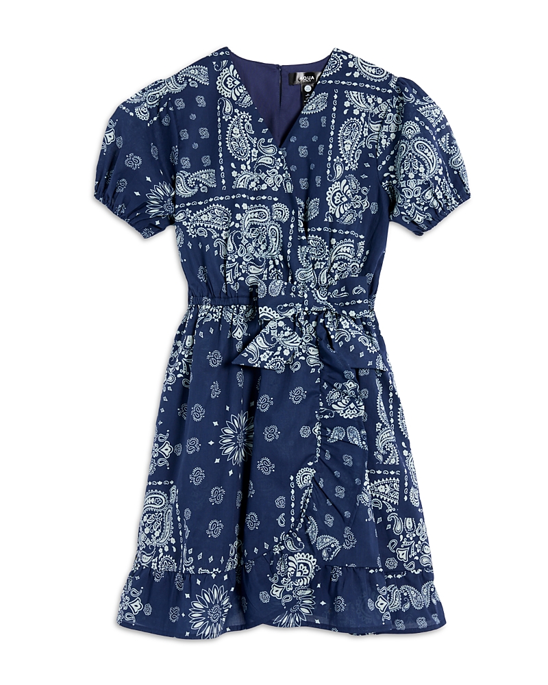 Aqua Girls' Faux Wrap Bandana Dress, Big Kid - Exclusive