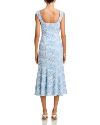 white lace dress mid length MOISELLE White Mid Sleeves Lace Midi Dress main image 1