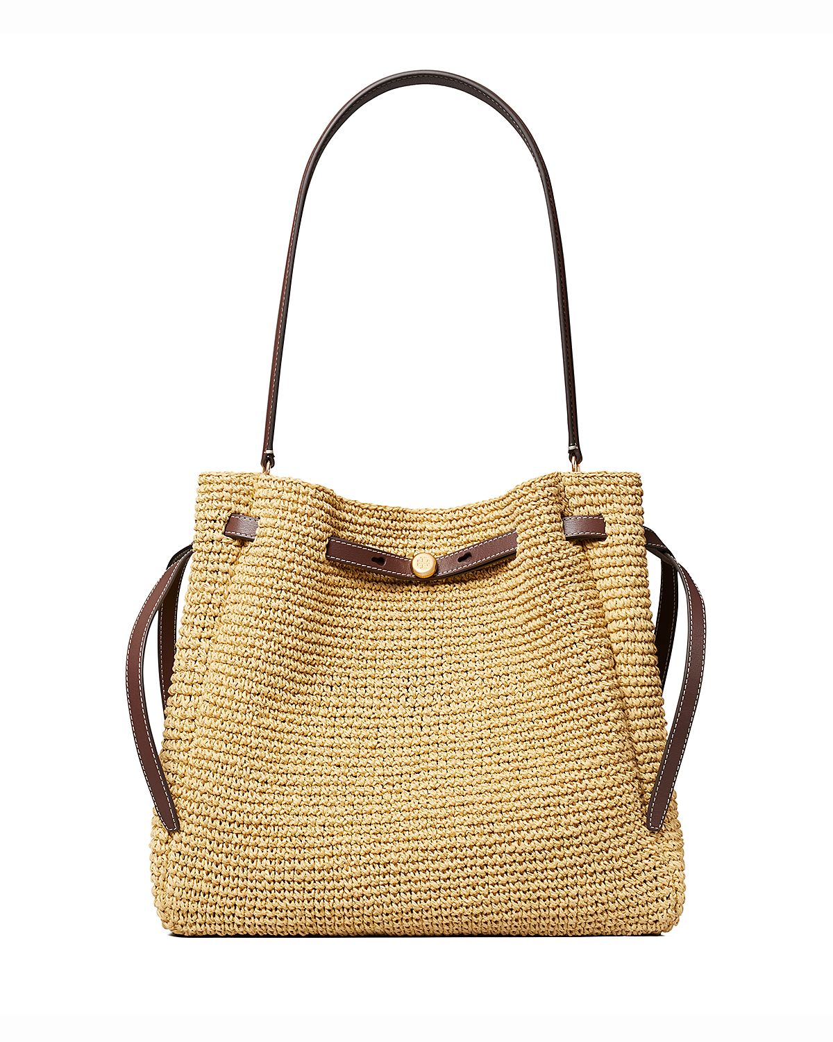 Tory Burch Romy Large Straw Bucket Bag