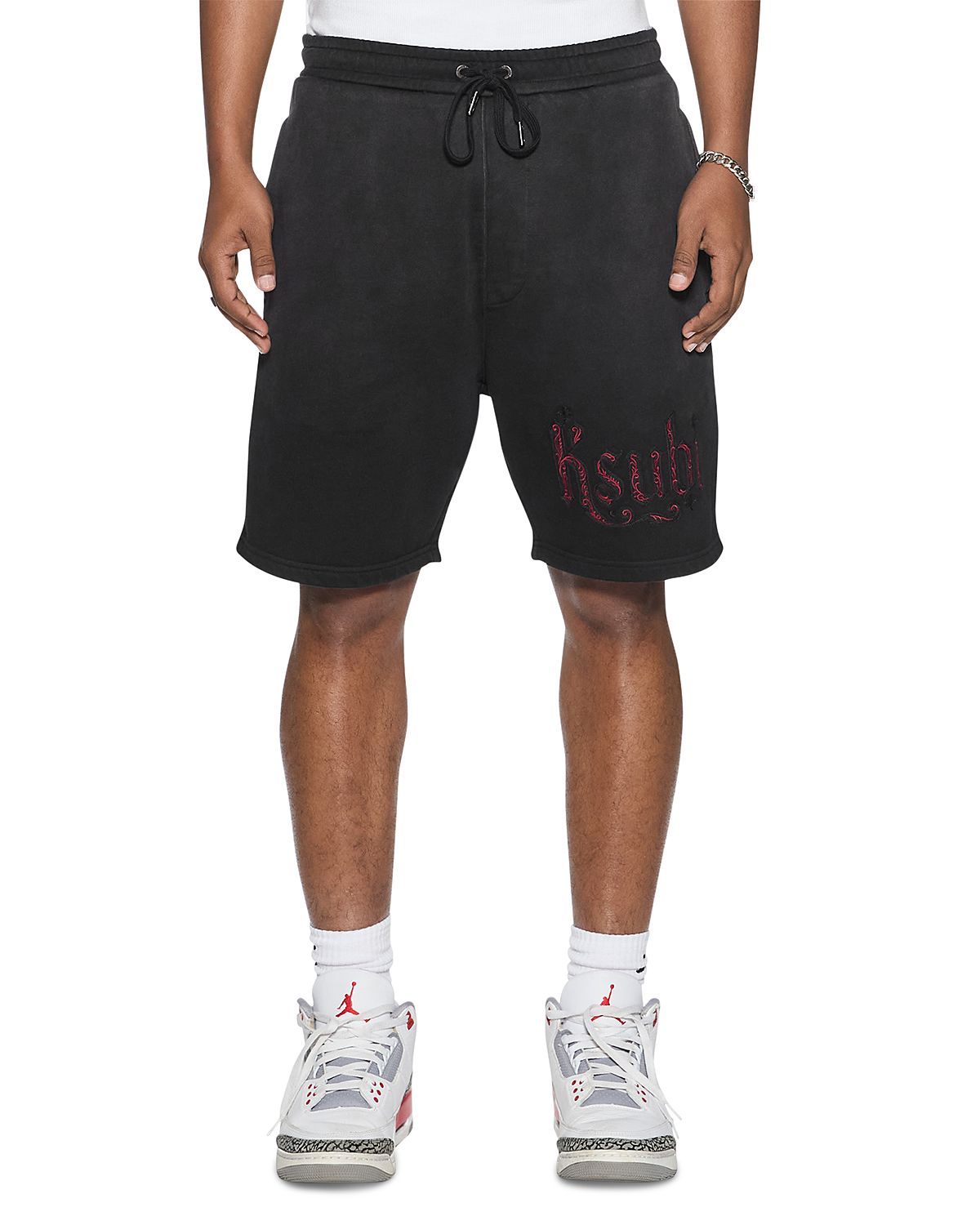 Ksubi Paise Black Fade 32.2 Logo Track Shorts