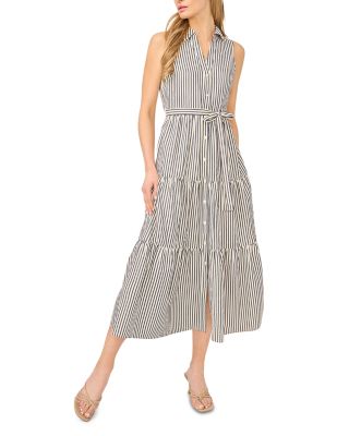 Sleeveless Collared Midi Shirtdress