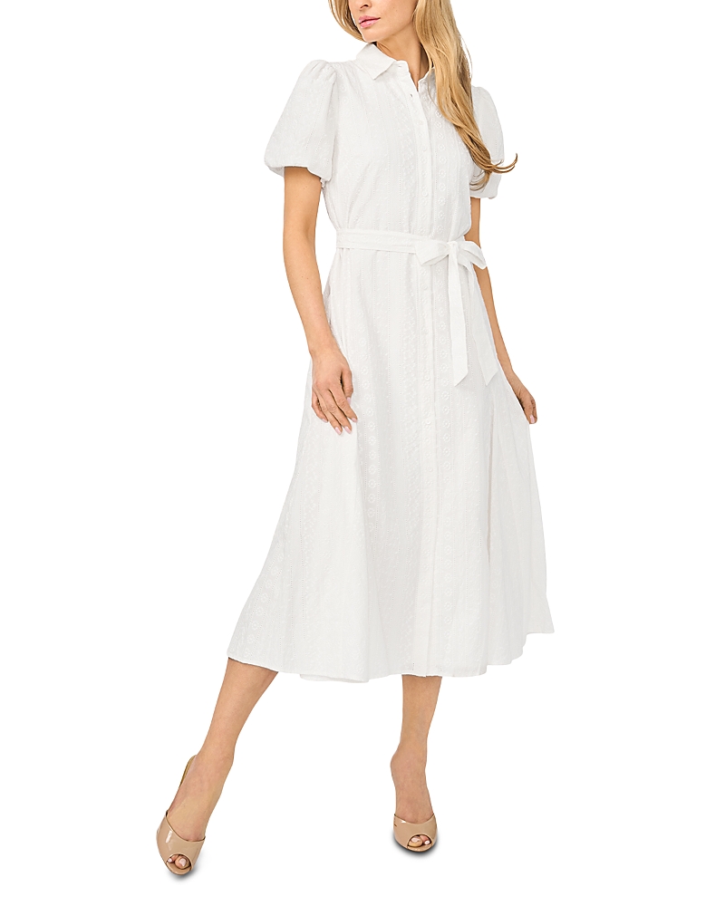 CeCe Puff Sleeve Midi Shirtdress