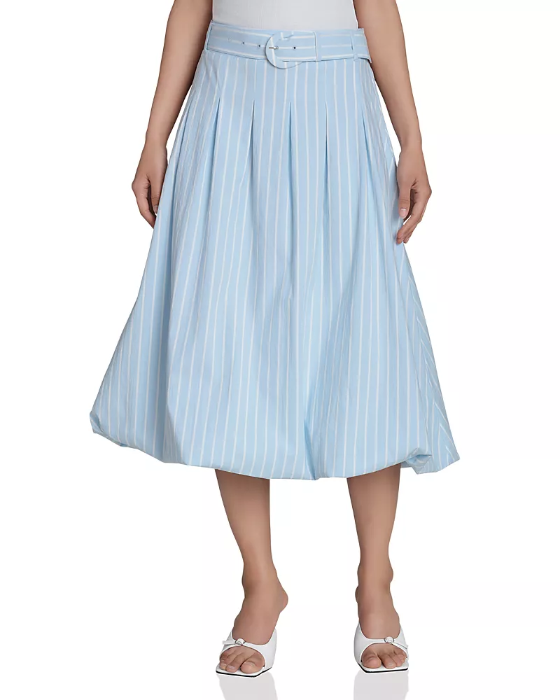 Bagatelle Belted Bubble Hem Midi Skirt