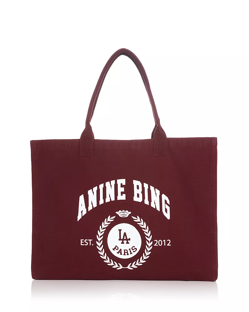 Anine Bing Leo Collegiate Canvas Tote