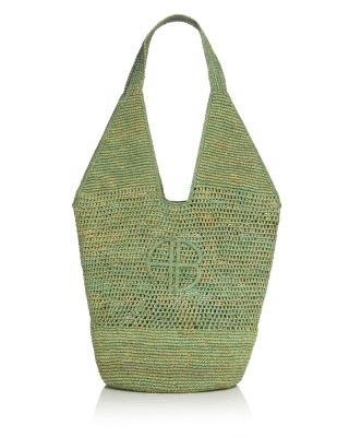 Leah Large Logo Crochet Hobo Bag
