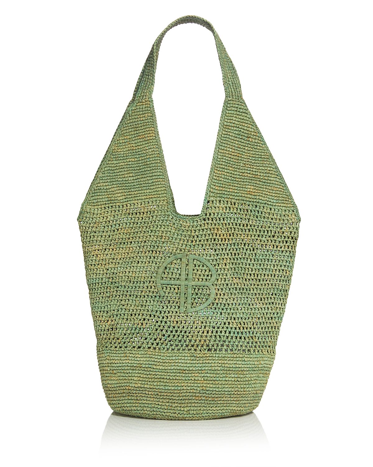 Anine Bing Leah Large Logo Crochet Hobo Bag