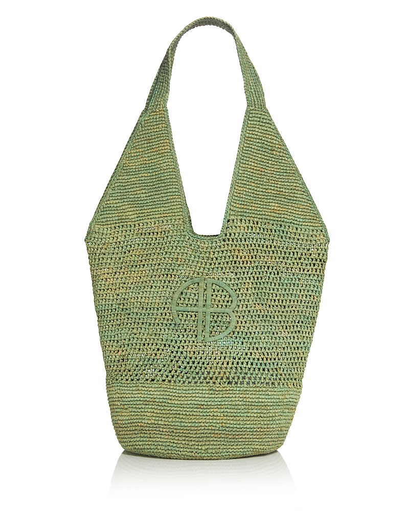 Anine Bing Leah Large Logo Crochet Hobo Bag