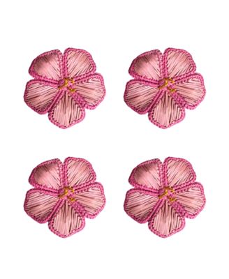  Hibiscus 3D Napkin Ring - Set of 4