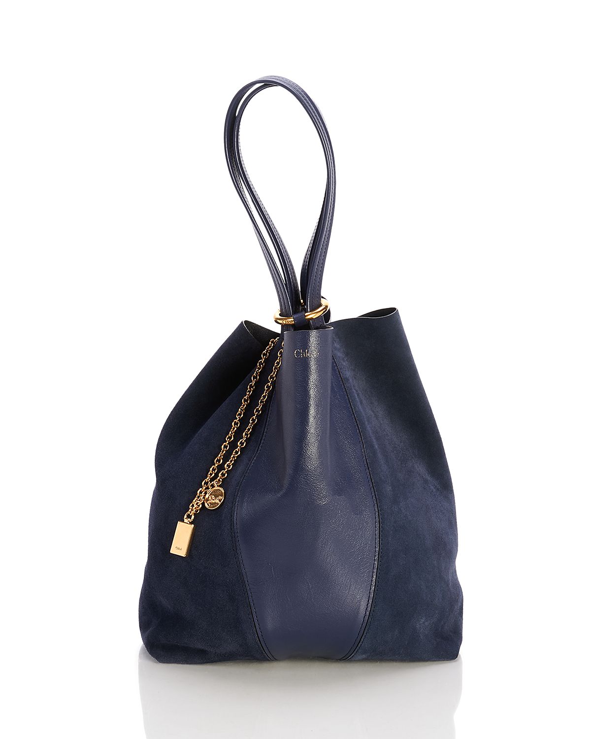 Chloe Spin Small Suede & Leather Tote