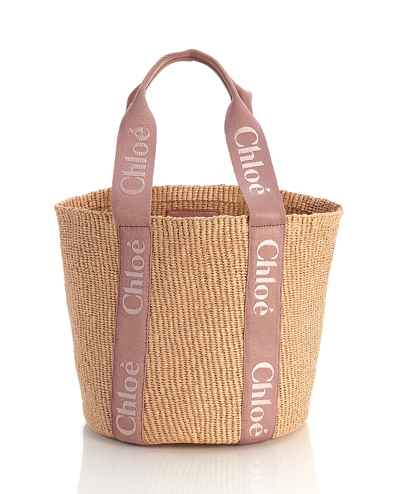 Chloe Woody Large Woven Basket Tote · OS