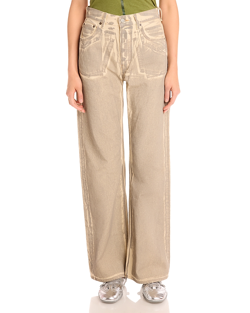 Acne Studios 5 Pocket Jeans in Beige/Sage Green
