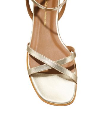 gold dress flat sandals Devon Lattice Slingback Sandal Gold – Peter Kate main image 1