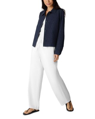 Cotton Pucker Check Classic Collar Jacket - thumbnail 2