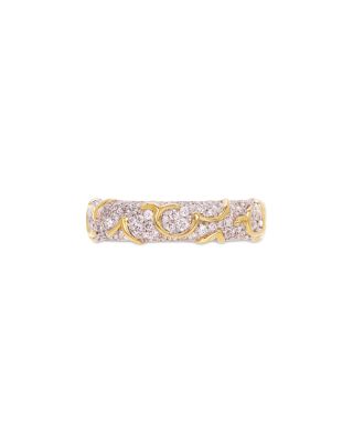18K Yellow Gold Ondine Diamond Pav&eacute; Polished Swirl Band, 0.50 tcw