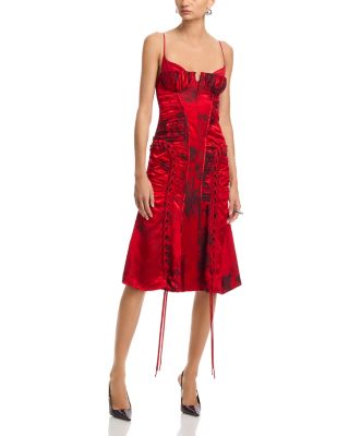 Fluid Viscose Floral Jacquard Dress