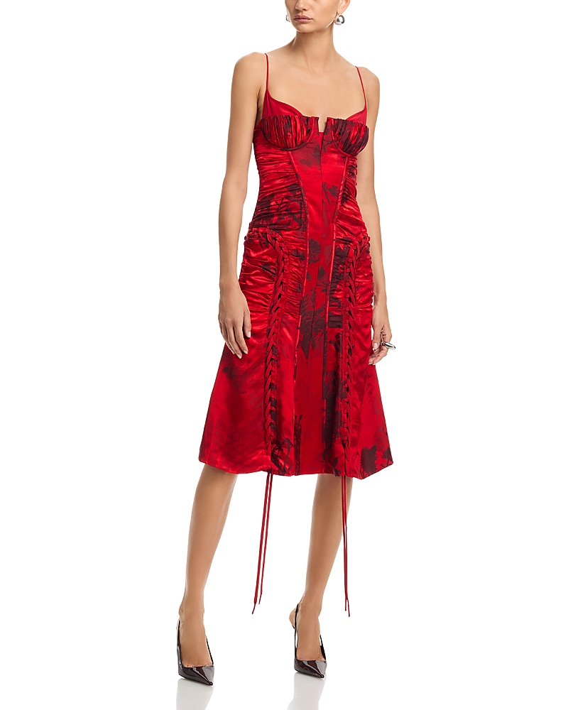McQueen Fluid Viscose Floral Jacquard Dress
