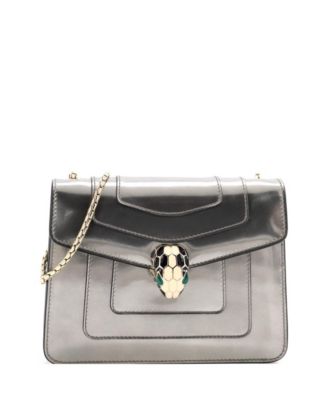  Small Serpenti Forever Square Shoulder Bag Metallic Leather