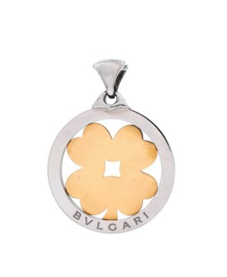  Tondo Clover Pendant Stainless Steel with 18K Gold