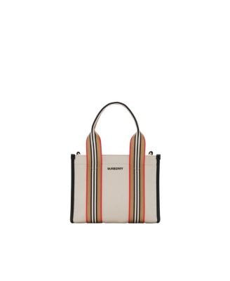  Mini Icon Stripe Trim Canvas Tote