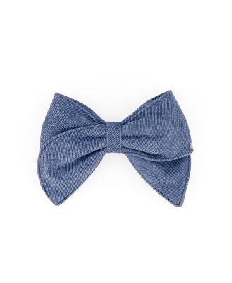  Denim Leather Bow Barette